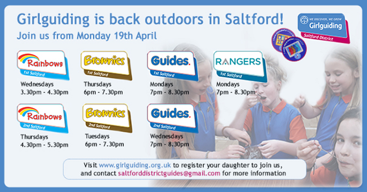 Rainbows, Brownies, Guides session times 2021