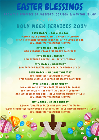 Easter services 2024 Saltford, Corston, Newton St Loe